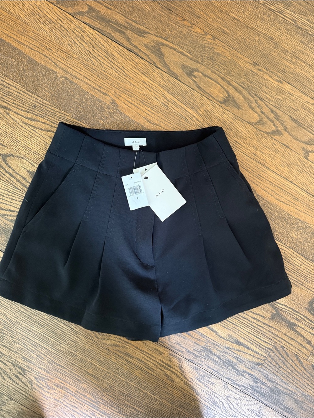 A.L.C. Black Tailored Pleated Women’s Shorts